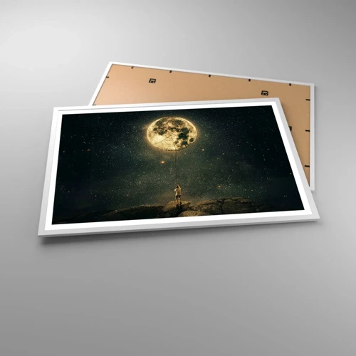 Poster in einem weißen Rahmen - Der Mann, der den Mond gestohlen hat - 91x61 cm