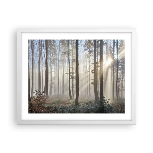 Poster in einem weißen Rahmen - Der Nebel ist auch aufgewacht - 50x40 cm