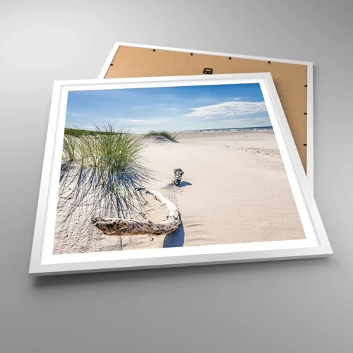 Poster in einem weißen Rahmen - Der schönste Strand? Ostsee-Strand - 60x60 cm