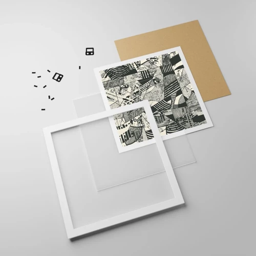 Poster in einem weißen Rahmen - Die Dynamik der Gegenwart - 40x40 cm