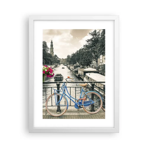 Poster in einem weißen Rahmen - Die Farben der Amsterdamer Straße - 30x40 cm