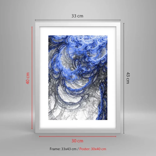 Poster in einem weißen Rahmen - Die Geburt einer Welle - 30x40 cm