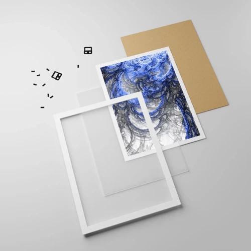 Poster in einem weißen Rahmen - Die Geburt einer Welle - 30x40 cm