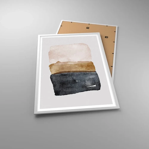 Poster in einem weißen Rahmen - Die Komposition der Farben der Erde - 61x91 cm