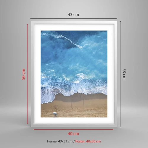 Poster in einem weißen Rahmen - Die Kraft des Blaus - 40x50 cm