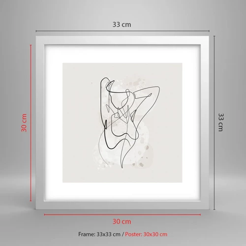 Poster in einem weißen Rahmen - Die Kunst der Verführung - 30x30 cm