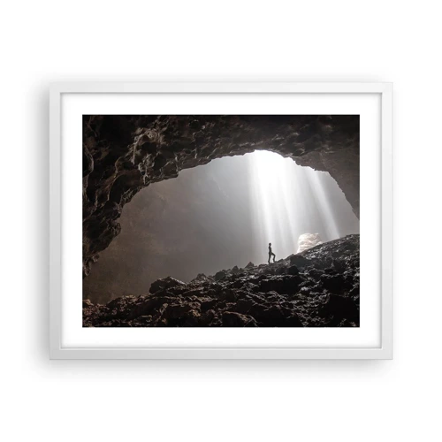 Poster in einem weißen Rahmen - Die leuchtende Grotte - 50x40 cm