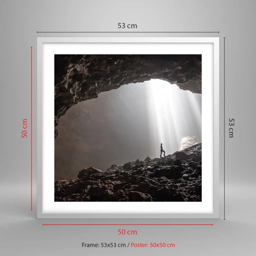 Poster in einem weißen Rahmen - Die leuchtende Grotte - 50x50 cm