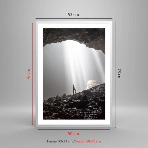 Poster in einem weißen Rahmen - Die leuchtende Grotte - 50x70 cm
