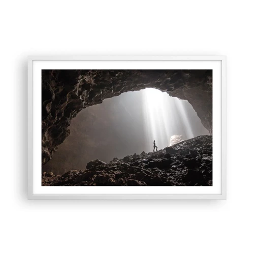 Poster in einem weißen Rahmen - Die leuchtende Grotte - 70x50 cm