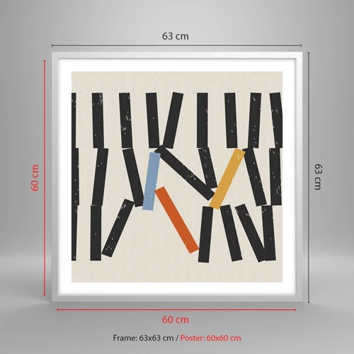 Poster in einem weißen Rahmen - Domino – Komposition - 60x60 cm