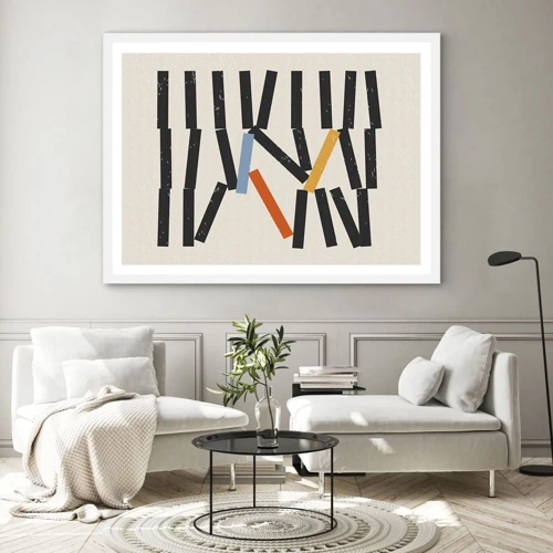 Poster in einem weißen Rahmen - Domino – Komposition - 70x50 cm