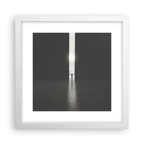 Poster in einem weißen Rahmen - Ein Schritt in eine strahlende Zukunft - 30x30 cm