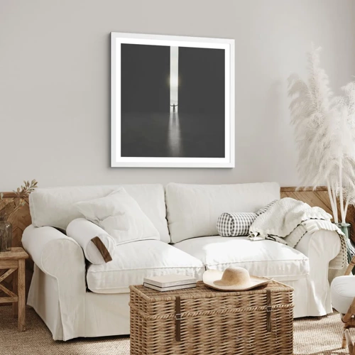 Poster in einem weißen Rahmen - Ein Schritt in eine strahlende Zukunft - 30x30 cm