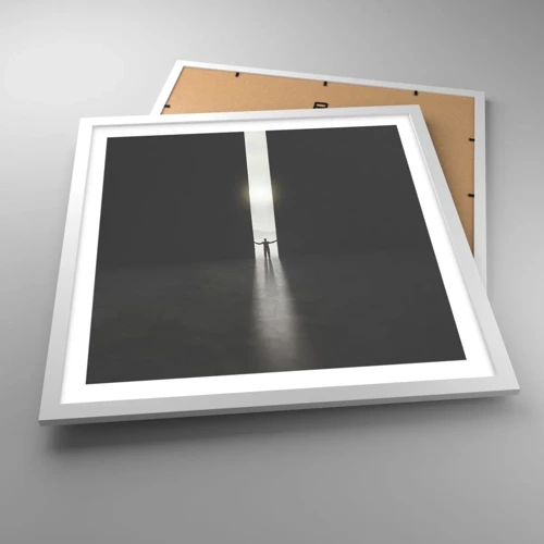 Poster in einem weißen Rahmen - Ein Schritt in eine strahlende Zukunft - 50x50 cm