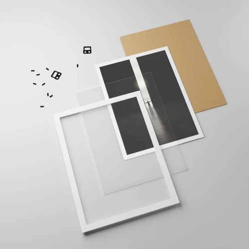 Poster in einem weißen Rahmen - Ein Schritt in eine strahlende Zukunft - 50x70 cm