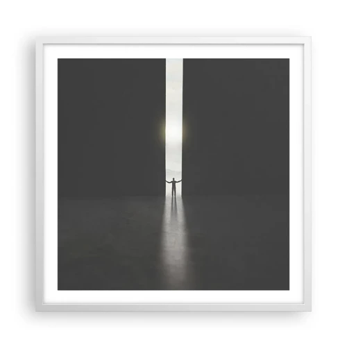 Poster in einem weißen Rahmen - Ein Schritt in eine strahlende Zukunft - 60x60 cm