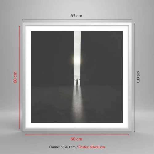Poster in einem weißen Rahmen - Ein Schritt in eine strahlende Zukunft - 60x60 cm