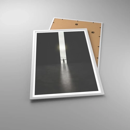 Poster in einem weißen Rahmen - Ein Schritt in eine strahlende Zukunft - 61x91 cm
