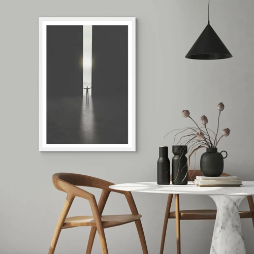 Poster in einem weißen Rahmen - Ein Schritt in eine strahlende Zukunft - 70x100 cm