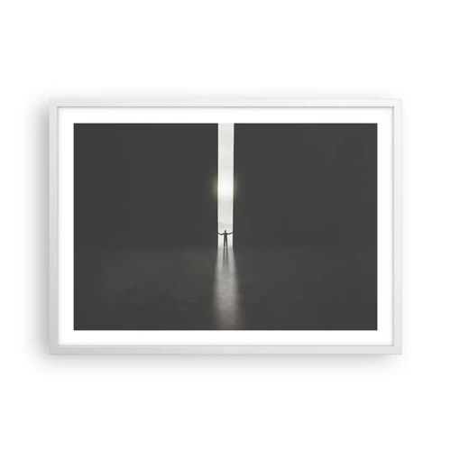 Poster in einem weißen Rahmen - Ein Schritt in eine strahlende Zukunft - 70x50 cm