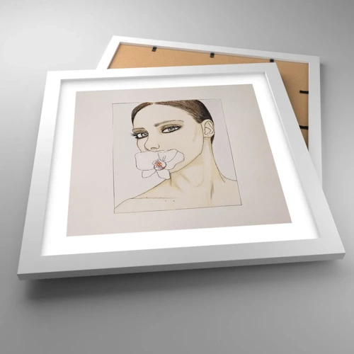 Poster in einem weißen Rahmen - Ein Symbol für Eleganz und Schönheit - 30x30 cm