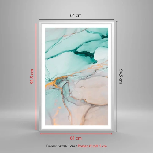 Poster in einem weißen Rahmen - Ein Tanz der Formen und Farben - 61x91 cm