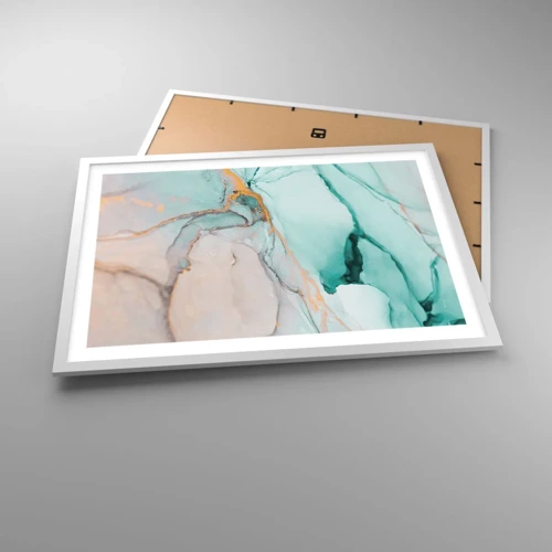 Poster in einem weißen Rahmen - Ein Tanz der Formen und Farben - 70x50 cm