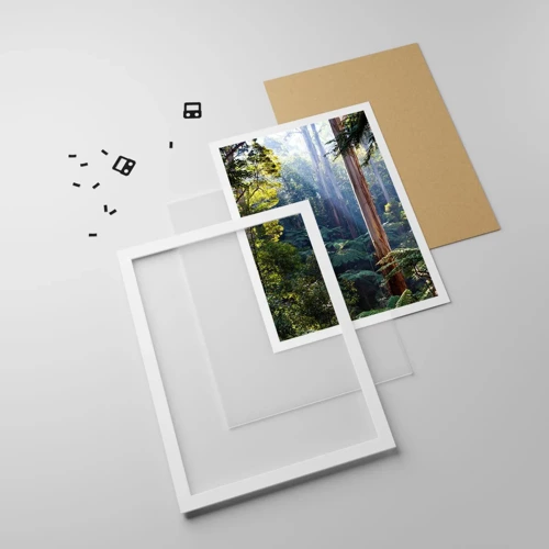 Poster in einem weißen Rahmen - Ein Waldmärchen - 40x50 cm