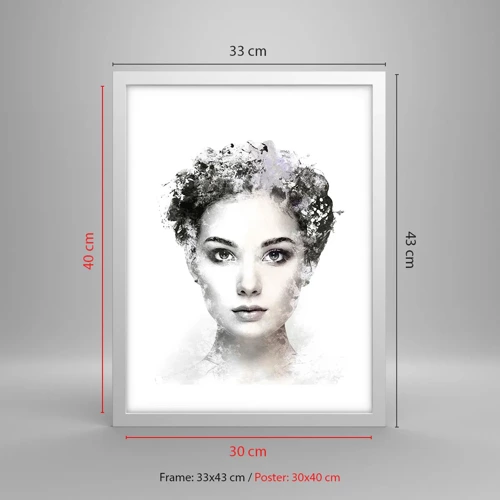 Poster in einem weißen Rahmen - Ein äußerst stilvolles Portrait - 30x40 cm