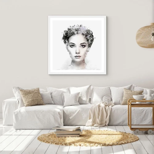 Poster in einem weißen Rahmen - Ein äußerst stilvolles Portrait - 40x40 cm