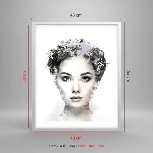 Poster in einem weißen Rahmen - Ein äußerst stilvolles Portrait - 40x50 cm