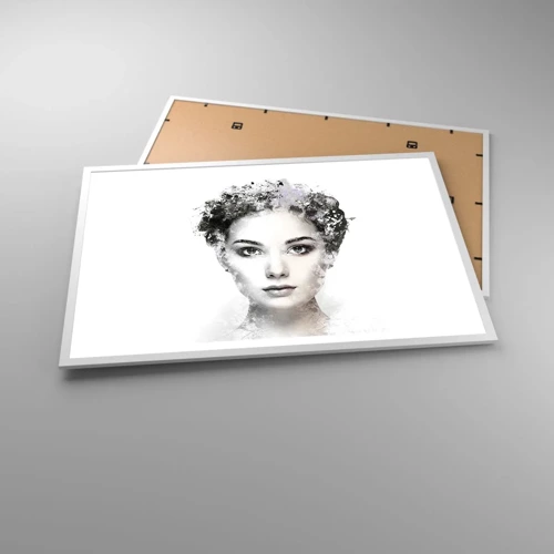 Poster in einem weißen Rahmen - Ein äußerst stilvolles Portrait - 91x61 cm