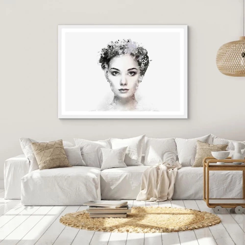 Poster in einem weißen Rahmen - Ein äußerst stilvolles Portrait - 91x61 cm