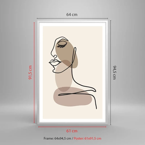 Poster in einem weißen Rahmen - Eine gewisse Linie der Schönheit - 61x91 cm
