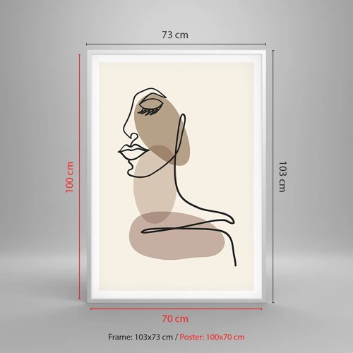 Poster in einem weißen Rahmen - Eine gewisse Linie der Schönheit - 70x100 cm