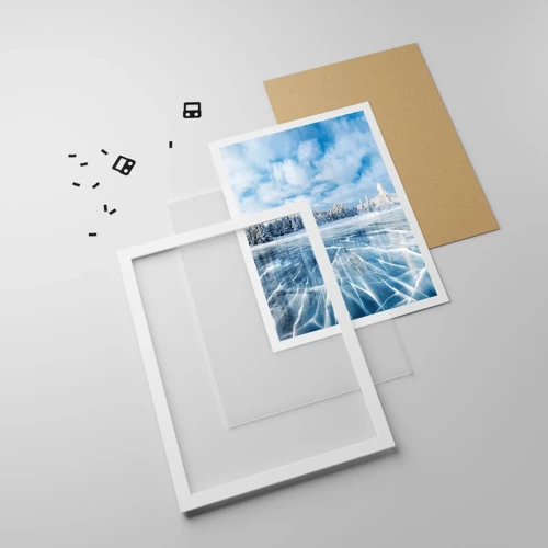 Poster in einem weißen Rahmen - Eine schillernde und kristallklare Aussicht - 40x50 cm