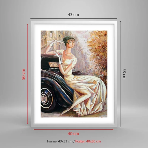 Poster in einem weißen Rahmen - Eleganz im Retro-Stil - 40x50 cm