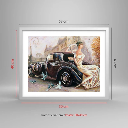 Poster in einem weißen Rahmen - Eleganz im Retro-Stil - 50x40 cm