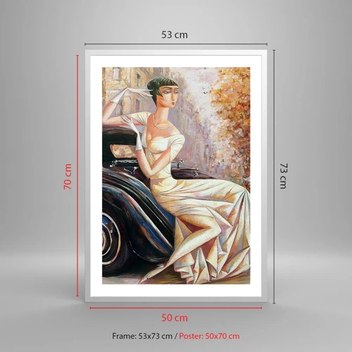 Poster in einem weißen Rahmen - Eleganz im Retro-Stil - 50x70 cm