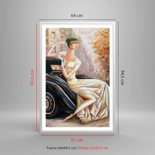 Poster in einem weißen Rahmen - Eleganz im Retro-Stil - 61x91 cm