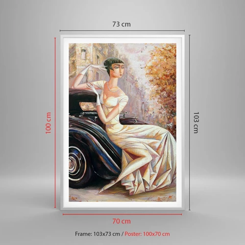 Poster in einem weißen Rahmen - Eleganz im Retro-Stil - 70x100 cm