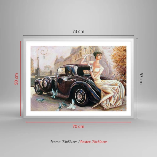 Poster in einem weißen Rahmen - Eleganz im Retro-Stil - 70x50 cm