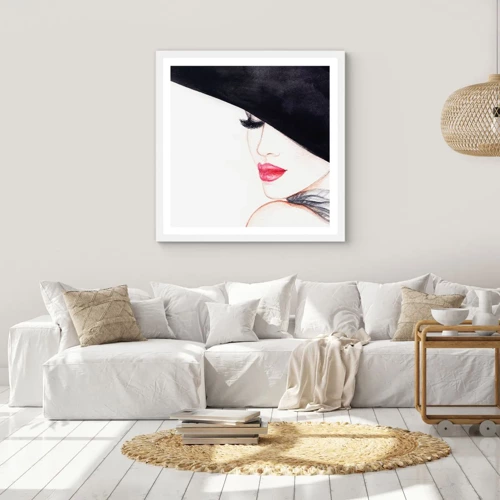 Poster in einem weißen Rahmen - Eleganz und Sinnlichkeit - 40x40 cm