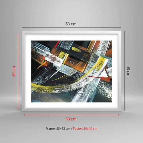 Poster in einem weißen Rahmen - Energie der Bewegung - 50x40 cm