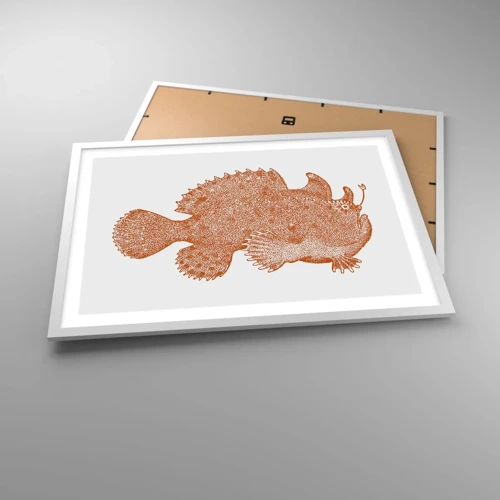 Poster in einem weißen Rahmen - Es ist also doch ein Fisch - 70x50 cm