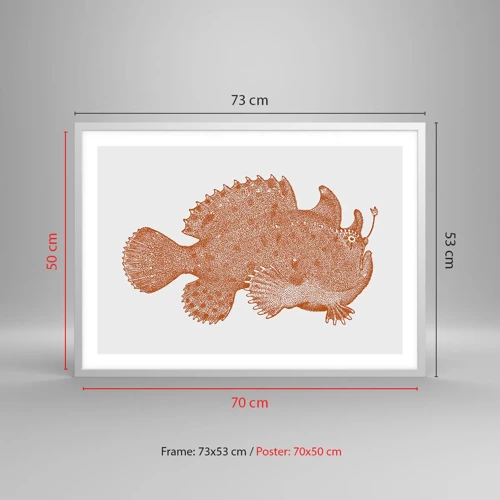 Poster in einem weißen Rahmen - Es ist also doch ein Fisch - 70x50 cm