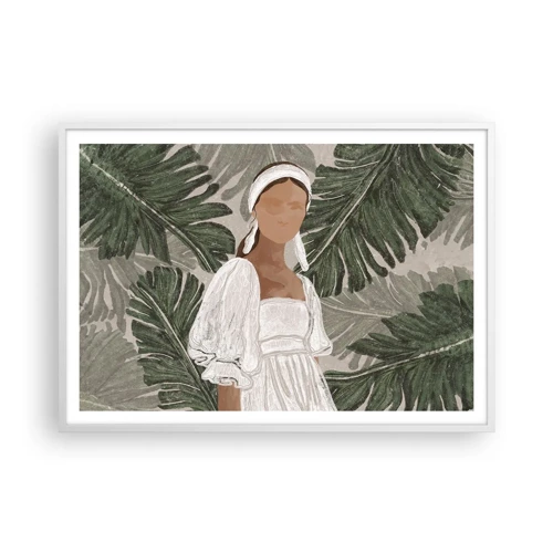 Poster in einem weißen Rahmen - Exotisches Porträt - 100x70 cm