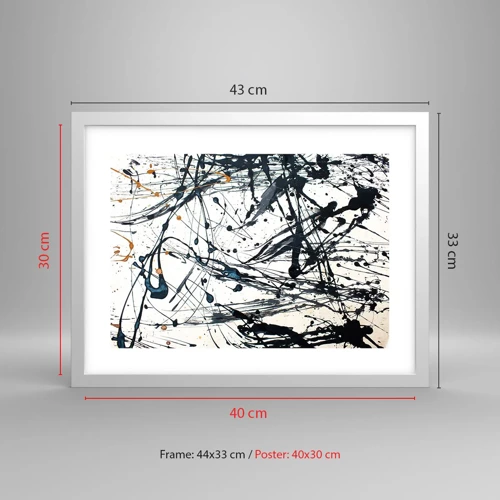Poster in einem weißen Rahmen - Expressionistische Abstraktion - 40x30 cm