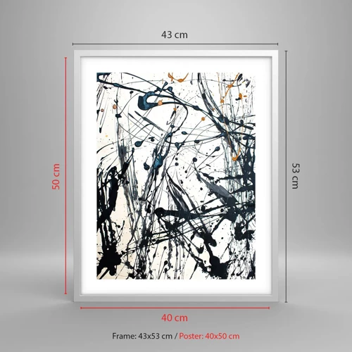 Poster in einem weißen Rahmen - Expressionistische Abstraktion - 40x50 cm